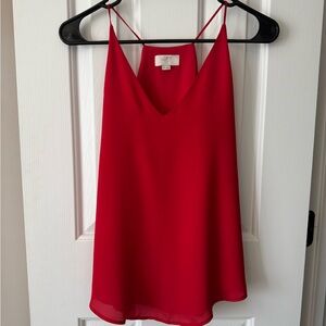 LOFT Red V-Neck Spaghetti Strap Cami